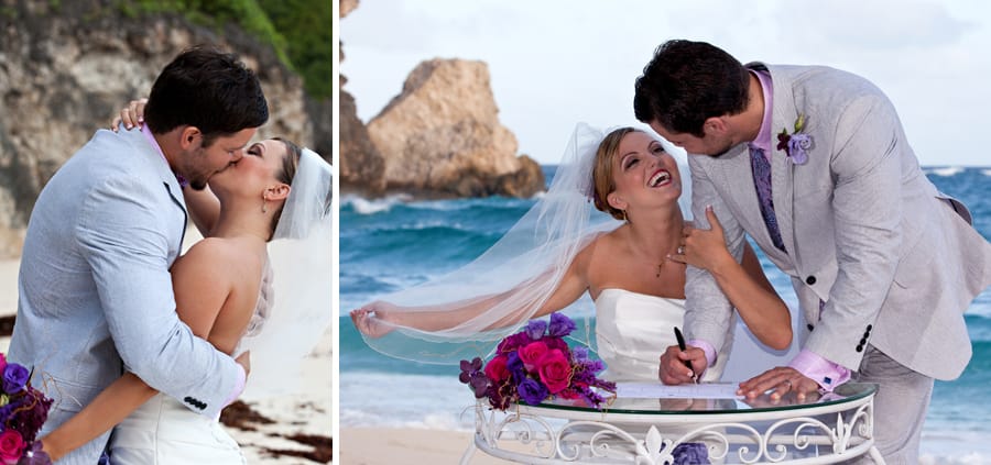 Beach wedding at Foul Bay, Barbados
