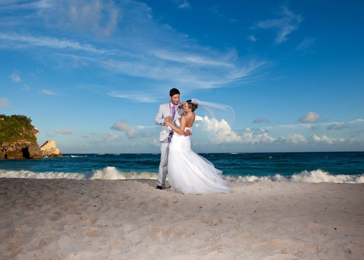 Beach wedding at Foul Bay, Barbados
