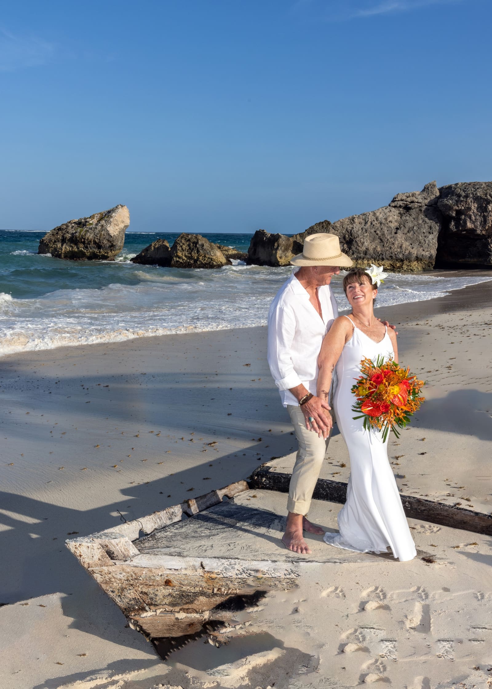 Beach wedding at Bottom Bay, Barbados