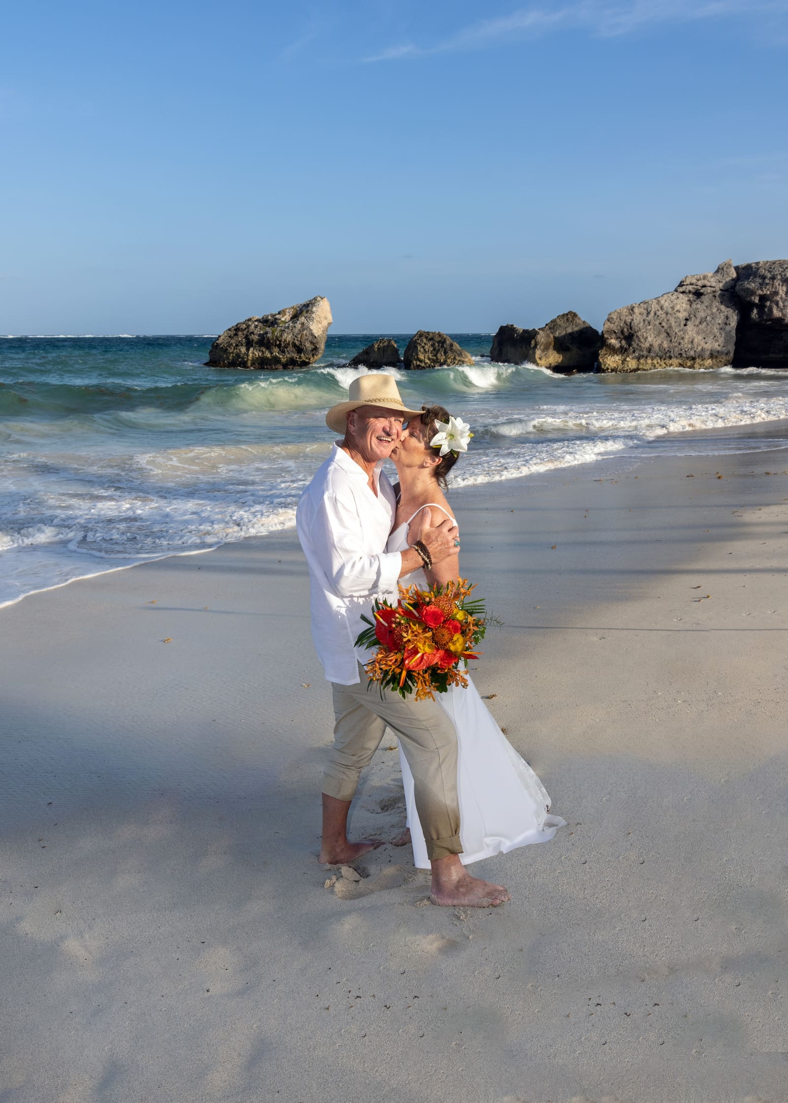 Beach wedding at Bottom Bay, Barbados