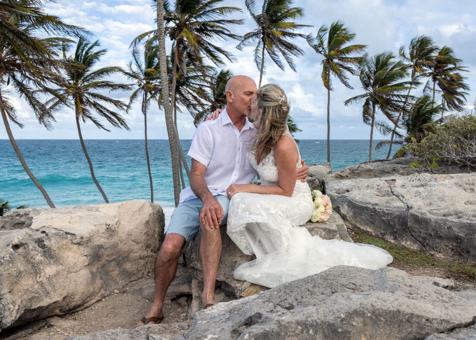 Beach wedding at Bottom Bay, Barbados