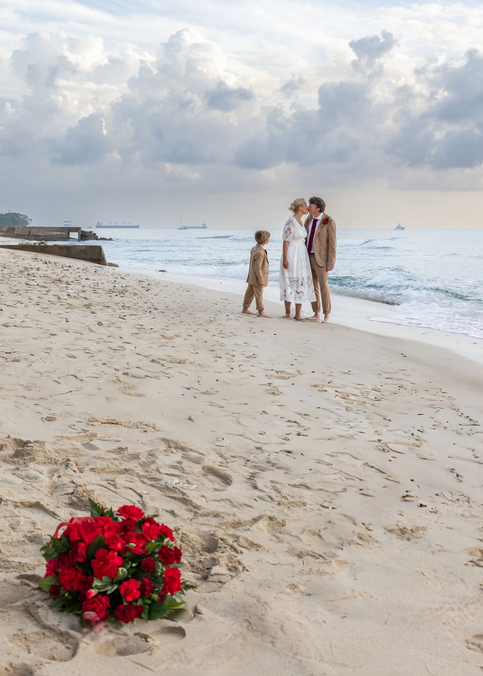 Beach wedding at Fitts Village, Barbados