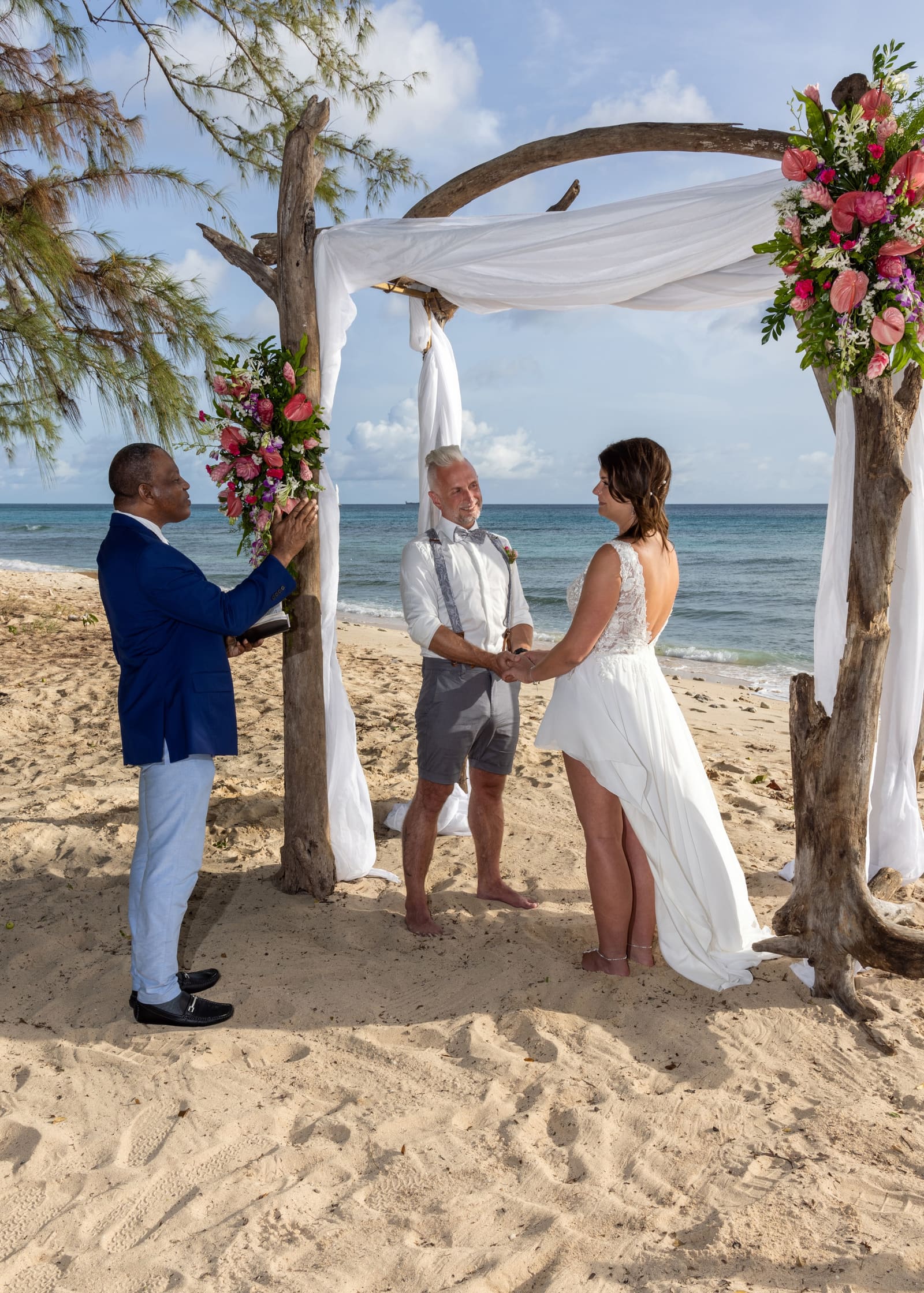 Beach wedding at Fitts Village, Barbados