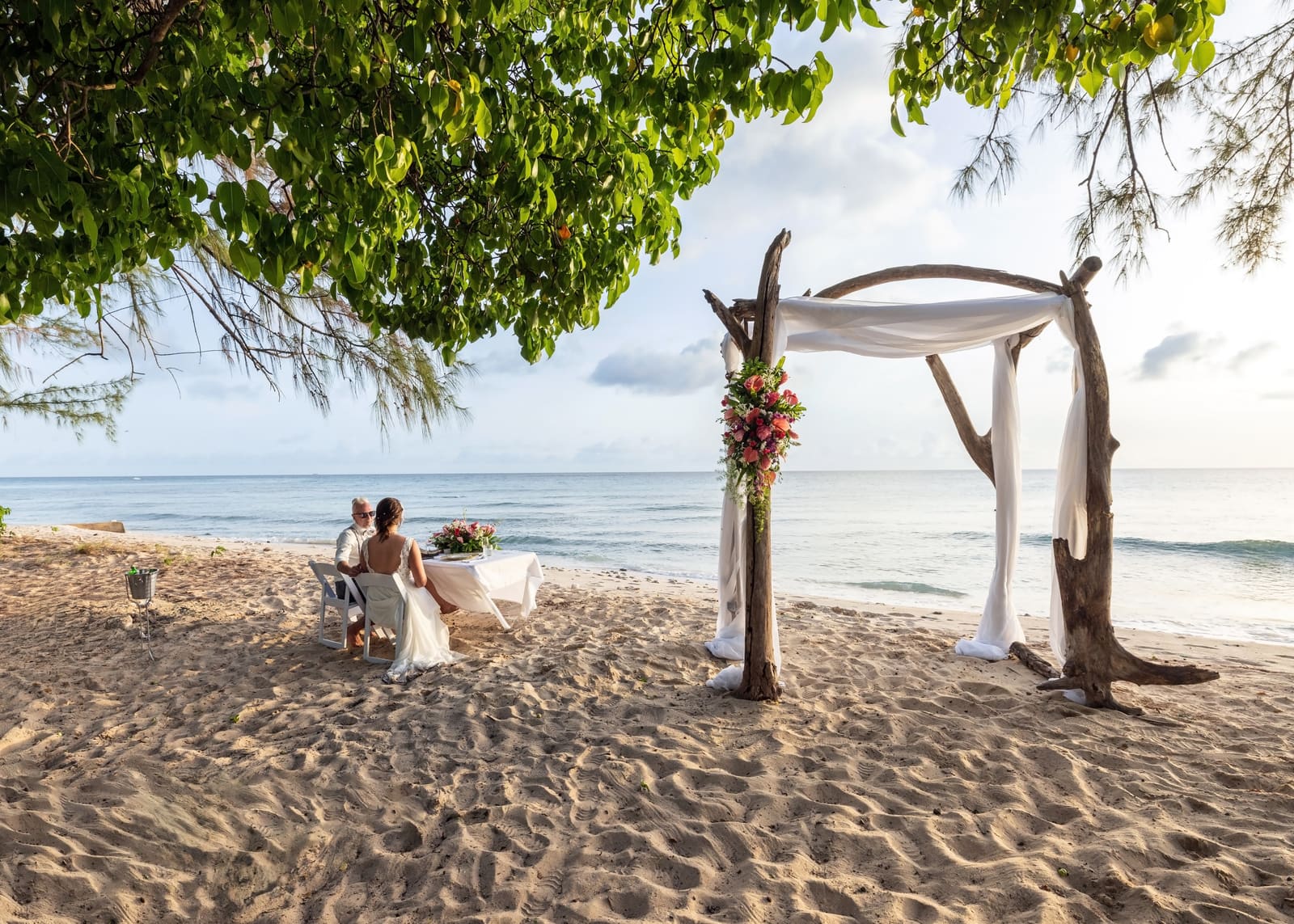 Beach wedding at Fitts Village, Barbados