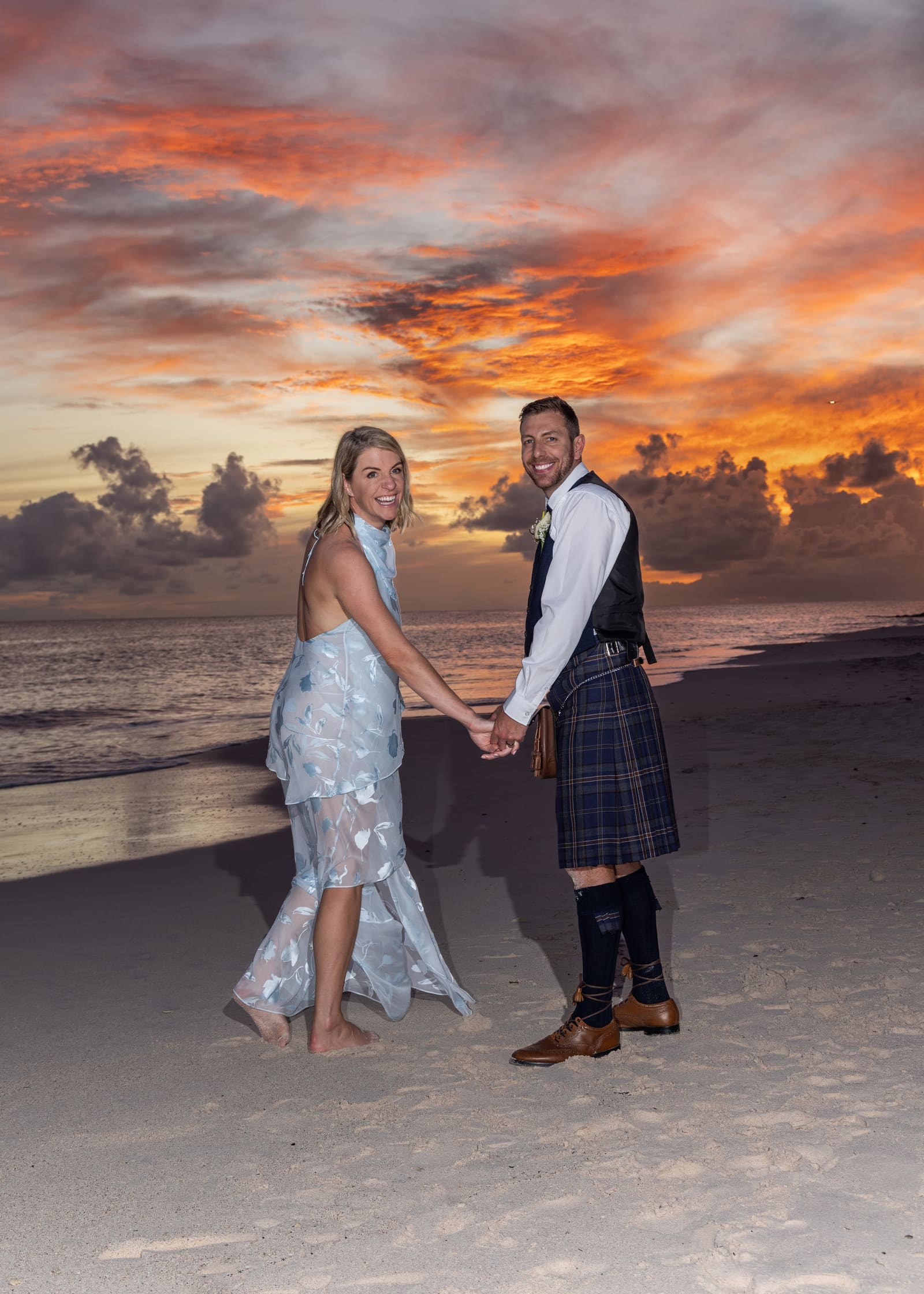 The sun sets on a beautiful wedding day